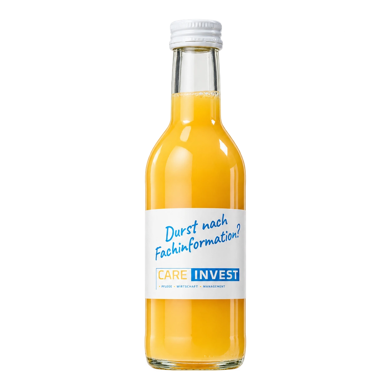 Water Concepts - Flesje sinaasappelsap met logo en etiket