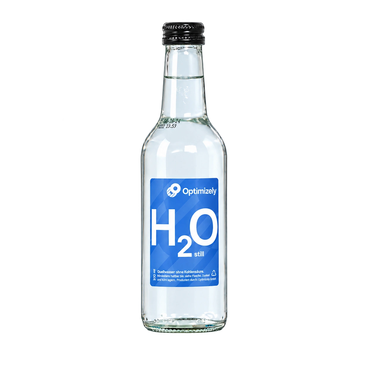 Water Concepts - Glazen fles water met logo en etiket