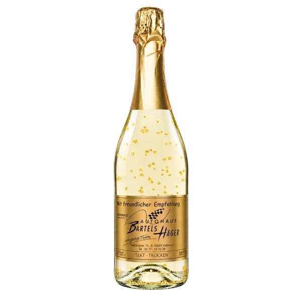 Water Concepts - Fles Sekt Gold wijn met logo en etiket